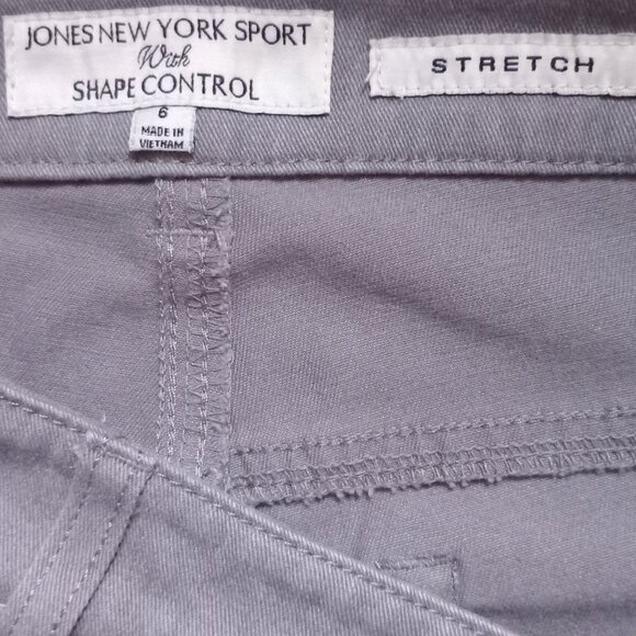 Jones New York Sport Women Shape Control Stretch Jeans Gray Medium Mid Rise Sz 6 - Picture 2 of 7